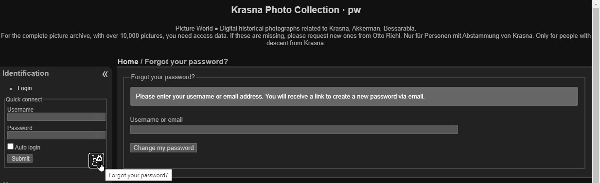forgotten your password