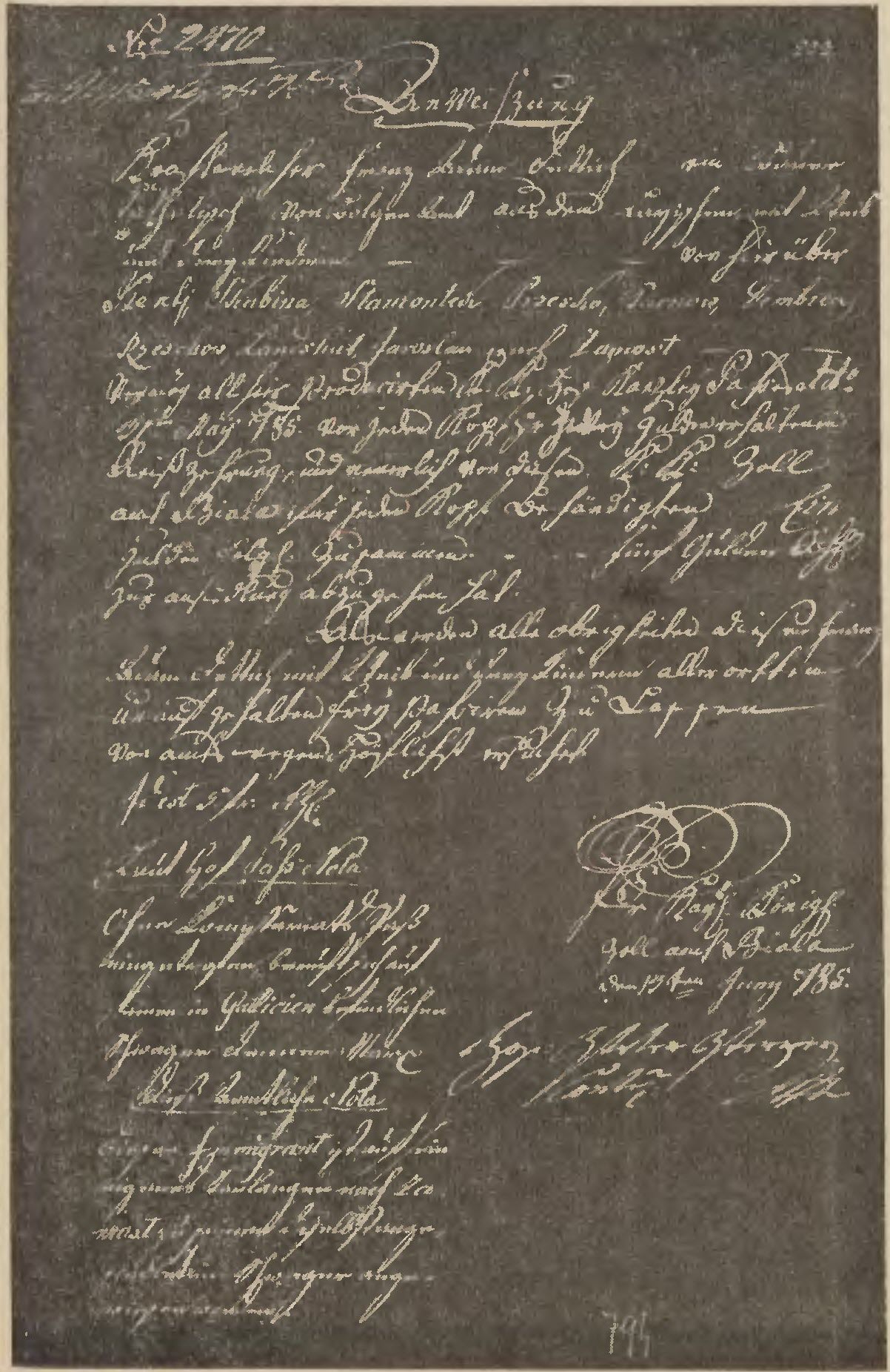 Settlement passport from 1785
